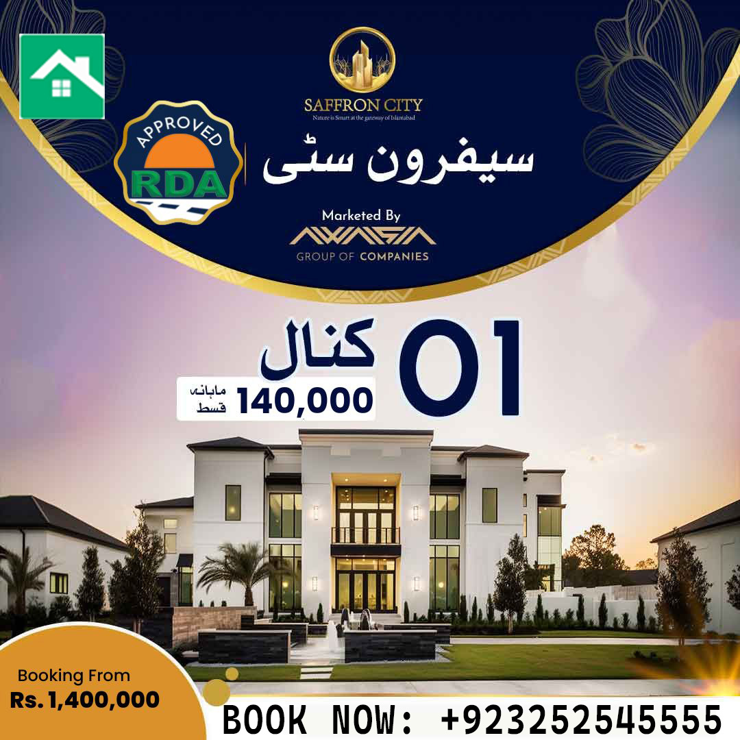 01 kanal plots payment plan saffron city islamabad