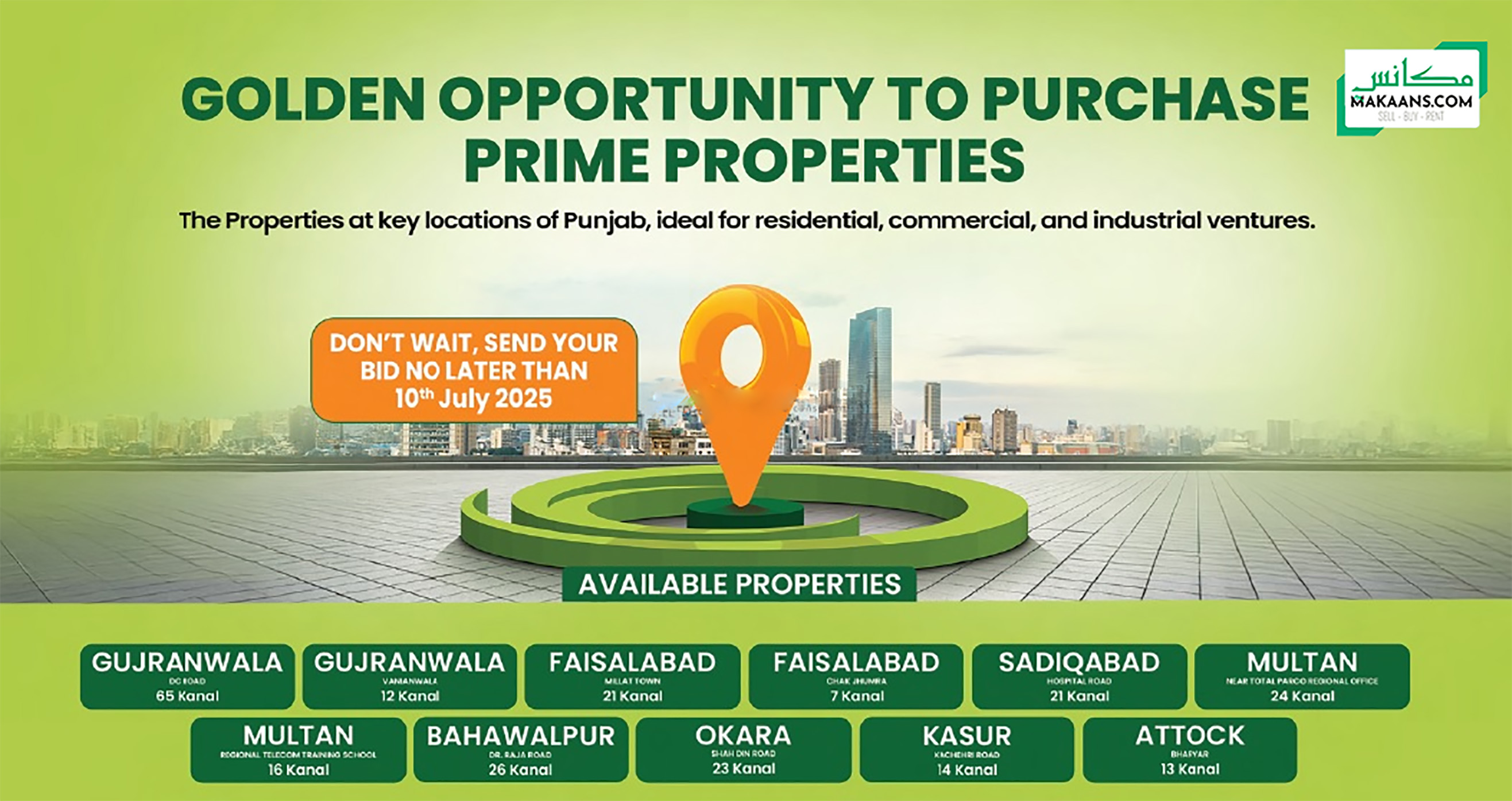 PTCL Land Auction 2025 – Prime Investment Opportunity Across Punjab!