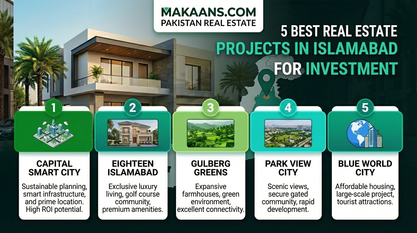 5 Best Real Estate Projects in Islamabad for Investment